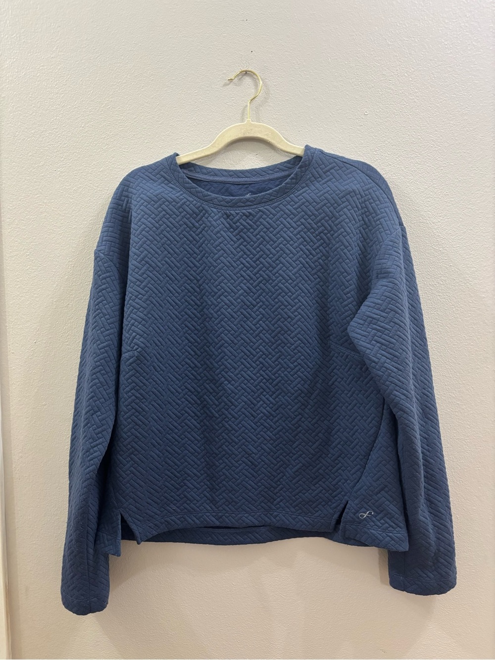 Freely Quilted Crewneck Sweater - Blue